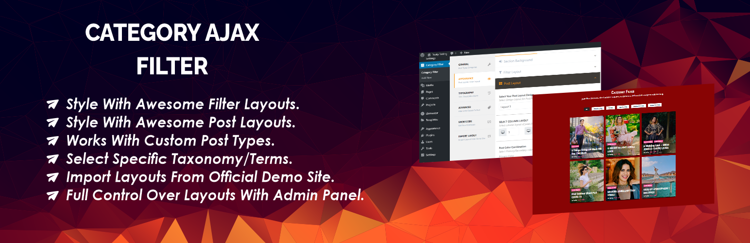 filter posts by category with jquery/ajax