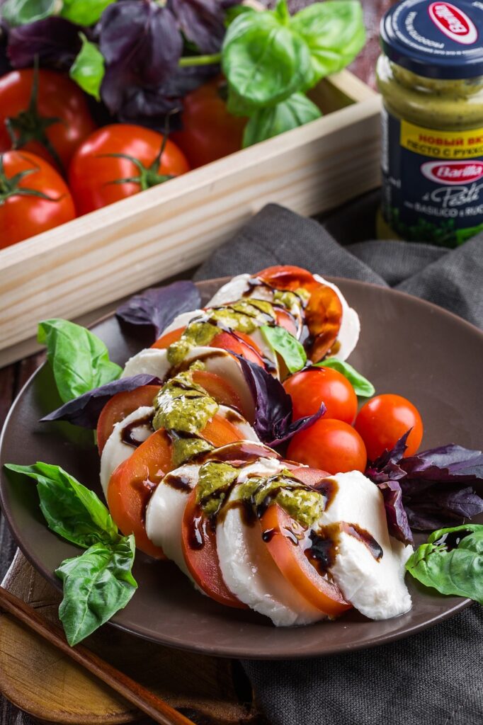 salad, caprese, mozzarella, cheese, vegetables, nature, food, italy, café, plate, a restaurant, dinner, delicious, greens, kitchen, rustic, for gourmets, summer, vegetable, nutrition, fresh, tomatoes, cherry, basil, ripe tomatoes, cherry tomatoes, snack